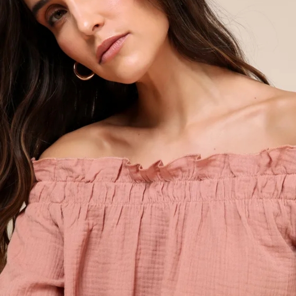Lulus Rusty RiseOff Shoulder 3\4 sleeve Top SZ.XL NWT - Picture 3 of 7